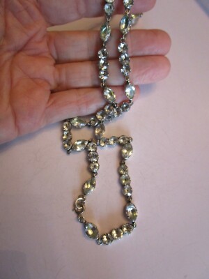 Antique Silver Georgian Black Dot Paste Riviere Necklace