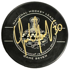 Tim Thomas Autographed 2011 Stanley Cup Finals Game 7 Hockey Puck Bruins BAS