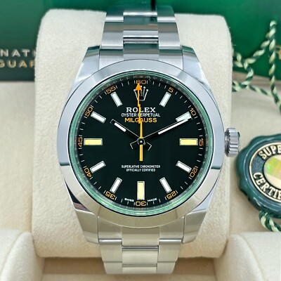 Rolex Milgauss DISCONTINUED 40mm, Black Dial, Oyster 116400GV-0001