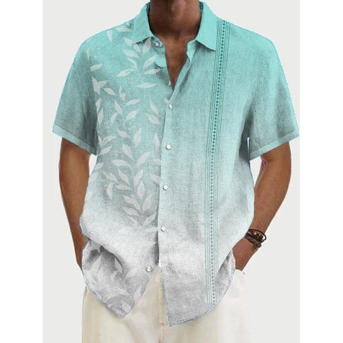 Camicia uomo manica corta con bottoni casual cubana guayabera spiaggia abito da sposa - Foto 15 di 36