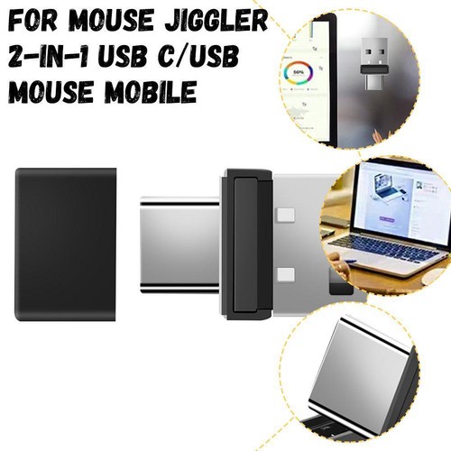 2in1 USB A and USB C Undetectable Mouse Mover,Automatic Mouse X4T7