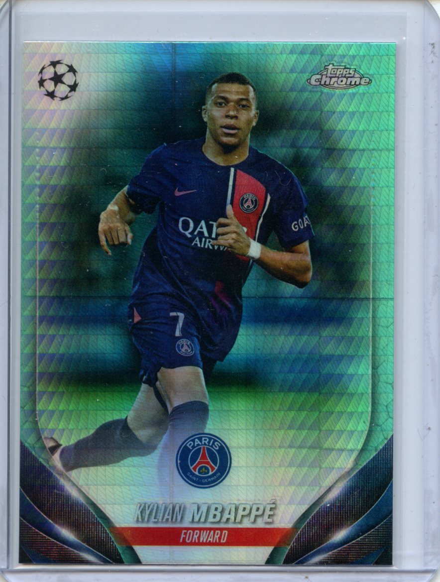 2023-24 Topps Chrome UEFA Kylian Mbappe Aqua Prism Refractor #21