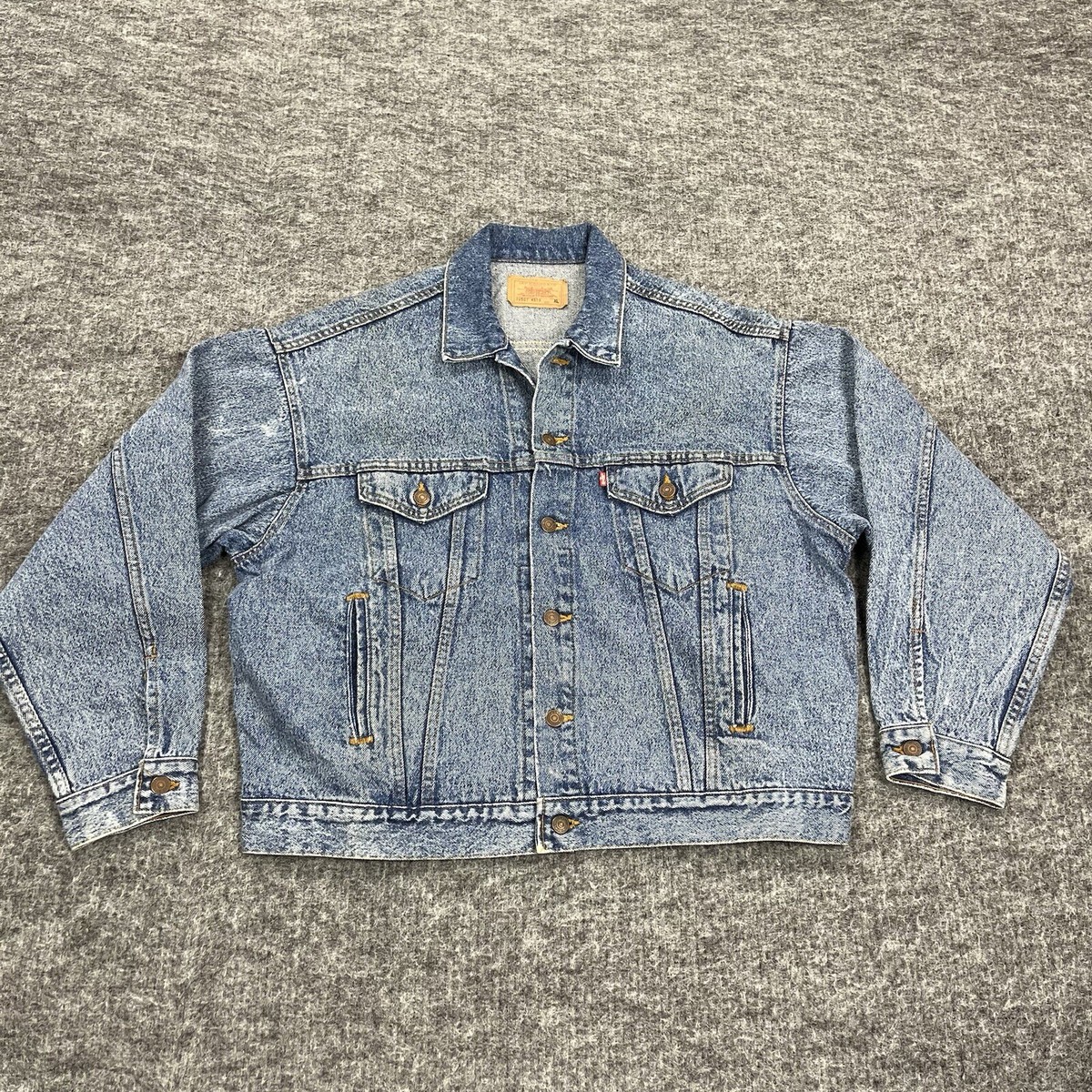 Vintage Levis Denim Jacket Mens Extra Large Blue Jean Trucker Type