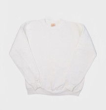 Vintage Russell Athletic Sweatshirt Mens M 70s White Blank Crewneck Made in USA