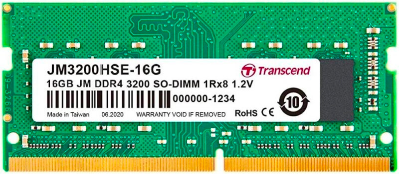 Memoria RAM 16 GB 1 x 8 GB DDR4 3200 MHz SoDimm JM3200HSE-16G Transcend