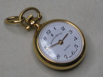 vintage JACQUES du MANOIR SWISS miniature quartz watch green floral enamel