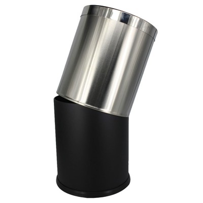  Bins Stainless Steel Double Layer Trash Can 10l Fashion Practical Office