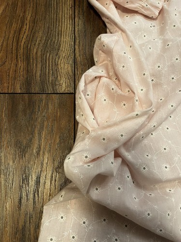Vtg Improved Living Night Gown Pink Flowers Eyelet 1 Pocket Bow Button - Picture 3 of 6