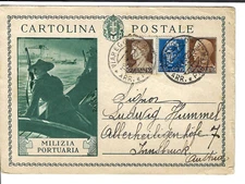 WWII Italian Art Military Postcard 1932 Milizia Portuaria 