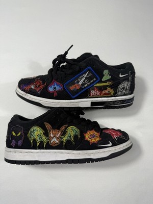 Nike SB Dunk Low Pro Neckface Shoes Mens Size 5 Black Graphic Patch DQ4488-001