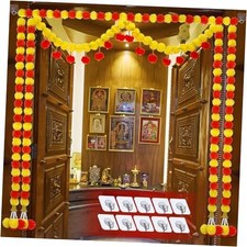 Artificial Marigold Garland for Decoration - 6PCS 5FT Marigold Flowers