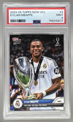 156240017 Kylian Mbappe 2024 Topps Now UEFA #002 PSA 9
