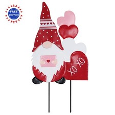 YEAHOME Valentines Day Decorations Outdoor Metal Gnomes Decorative Garden