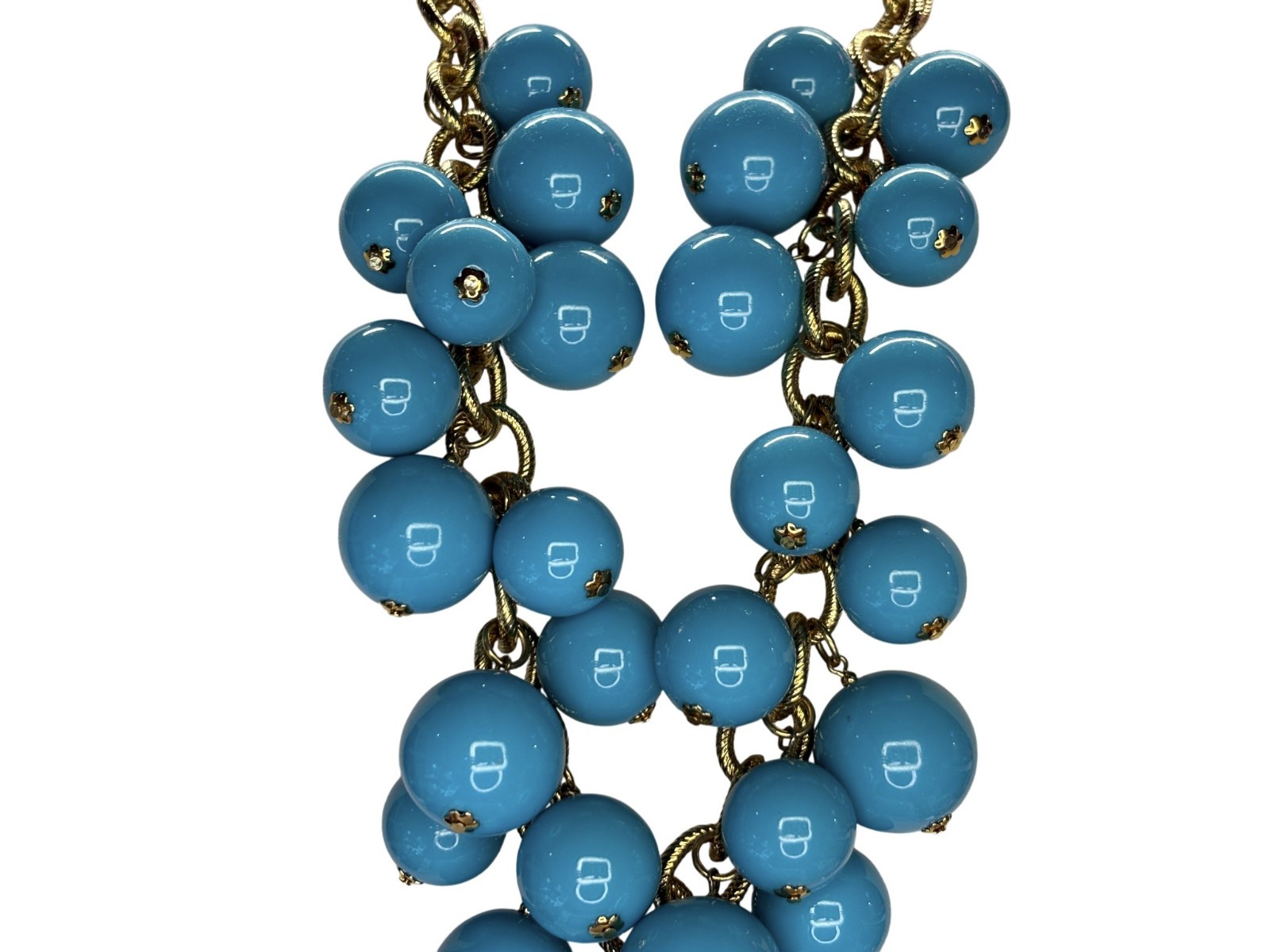 Kenneth Jay Lane KJL blue bead necklace - image 3