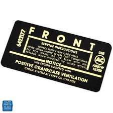 1962-65 Impala Bel Air 283 195 Air Cleaner Service Instruction Decal Made In Usa