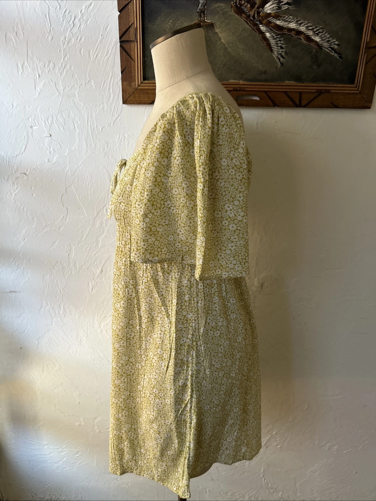 UNDERCOVER Billabong Secret Garden Mini Abito Donna Verde Medio Floreale Vestibilità Svasata Svolazzante