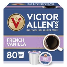 French Vanilla Flavored, Medium Roast, 80 Count, Single Serve Coffee Pods for Ke