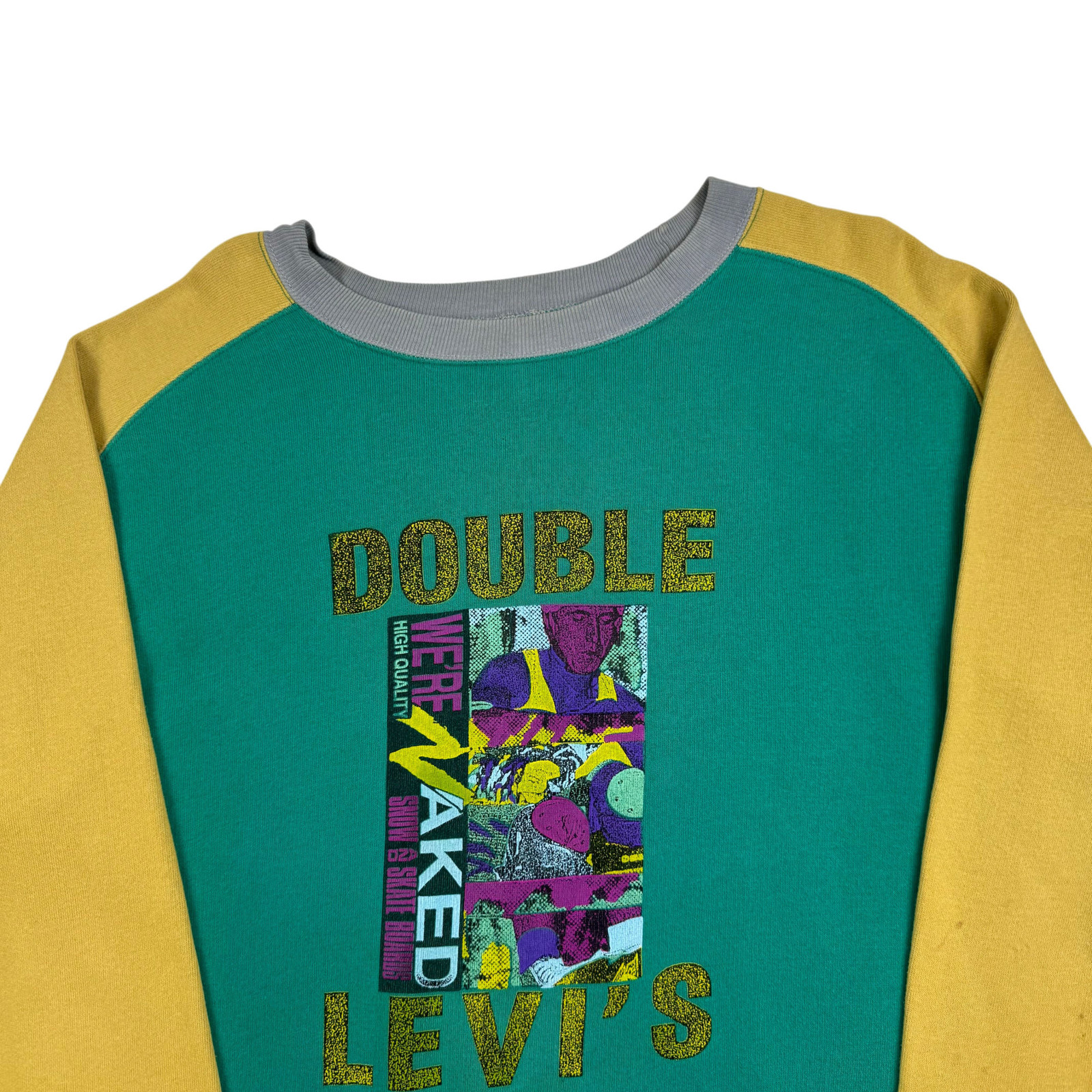 Levi's Men's Large Sweatshirt Multicoloured Green Graphic Vintage image 3