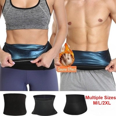 2Pcs Unisex Waist Trainer Sauna Belt Sweat Body Shaper Fat Burner Shapewear Band
