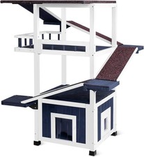 4 Tiers Outdoor Cat House Weatherproof Cat Tree Tower H Feral