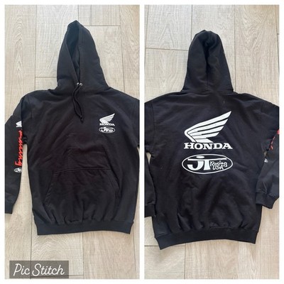 Offizieller schwarzer Hoodie für Erwachsene von JT Racing Honda Größe Large neu ohne Etikett