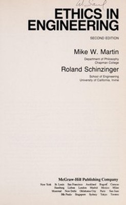 Ethics in Engineering Hardcover Roland, Martin, Michael W. Schinz