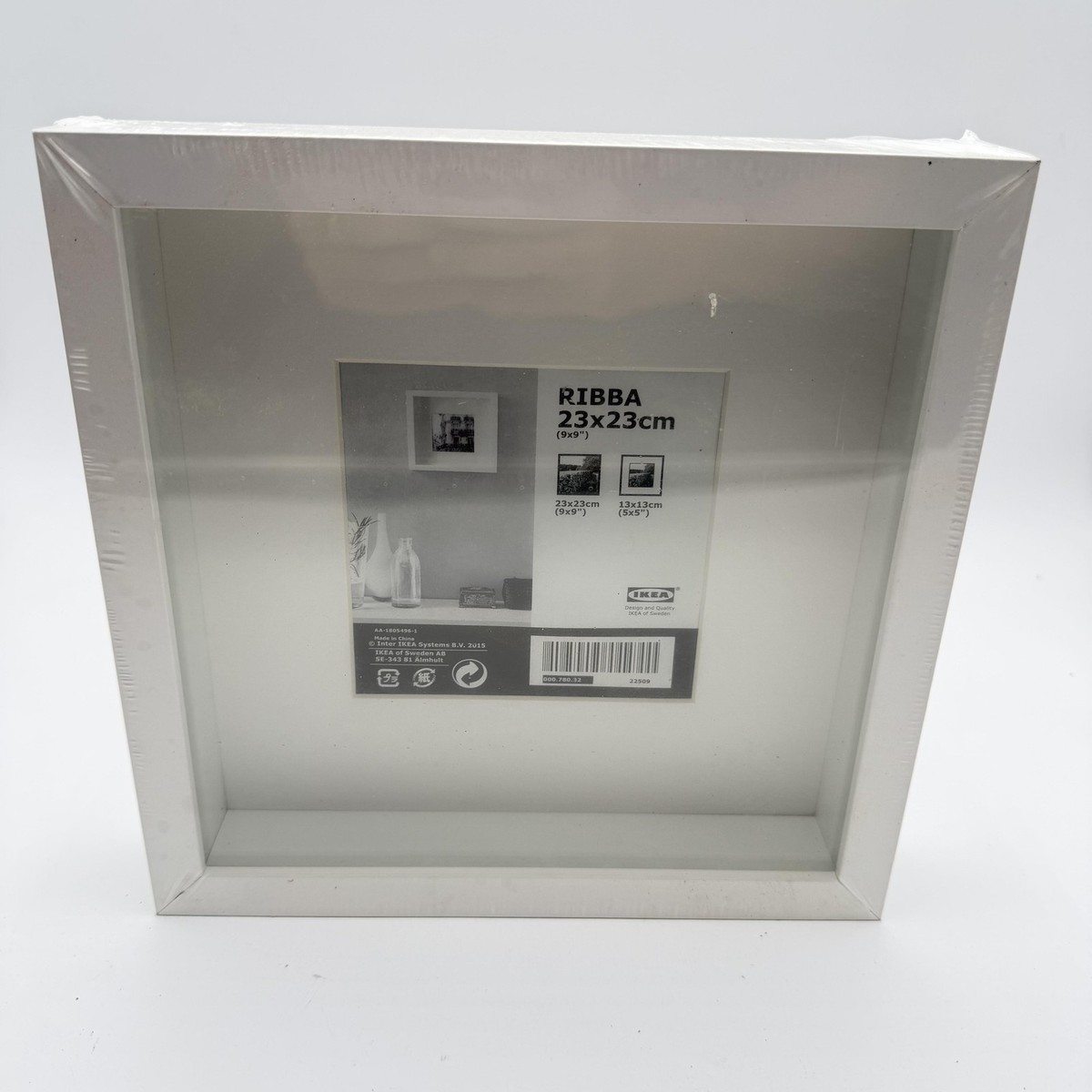 IKEA RIBBA Deep Picture Frame 9x9” White Square Wall Scandinavian