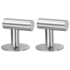 2Pcs Stainless Steel Hat Hooks Towel Hooks Robe Hooks 50x50mm Silver