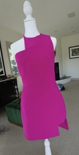 Amanda Uprichard Women's Cut Out Shoulder hot Pink Mini Dress Size Small