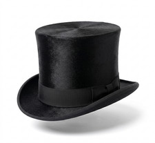 Men Women Genuine Leather Cowboy Western Black Hats Steampunk Gothic Cosplay