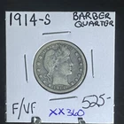 KEY BETTER DATE 1914 S BARBER QUARTER   In fine++/very fine Condition XX360