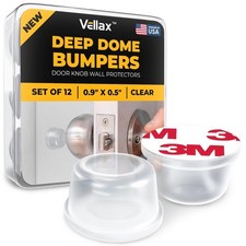 12-Pack Clear Silicone Door Bumpers, Self Adhesive Wall Guards