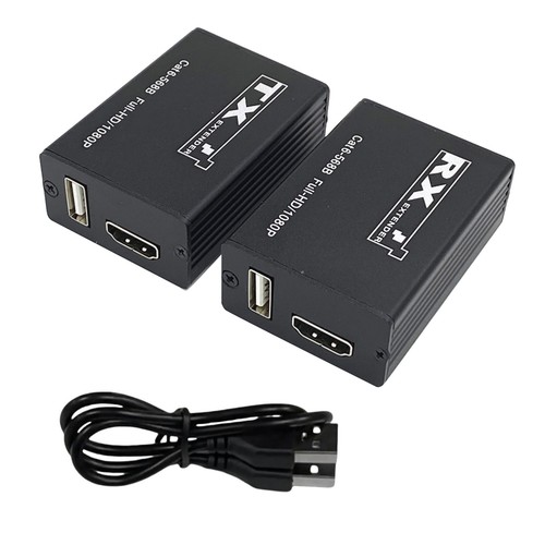 30M Aluminum USB KVM HDMI Extender RJ45 Cat6 Ethernet Network Cable Accessories - Picture 3 of 19