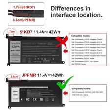 JPFMR Battery For Dell Chromebook 3400 3100 2-in-1 5488 5493 5593 P90F 42Wh