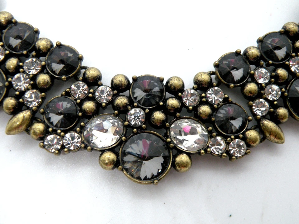 Серый бальный заявление коренастый нагрудник Clubbing женщин подвеска золотистый ожерелье - Изображение 3 из 4