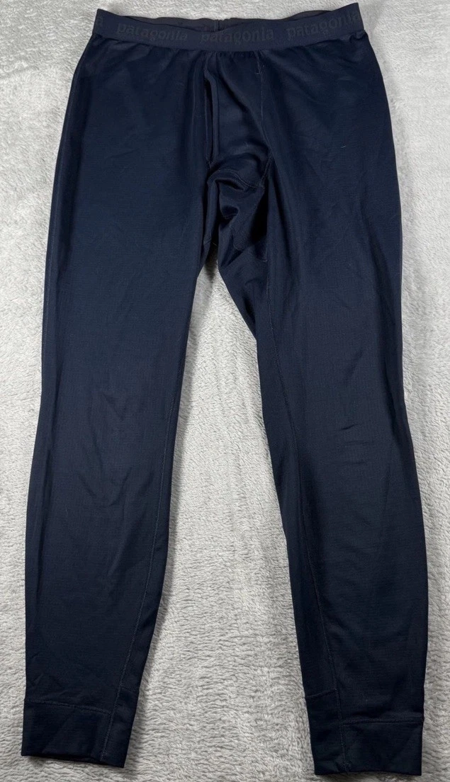 MINT COND Patagonia Base Layer Pant Men Sz M Navy Capilene Thermal Long John