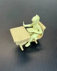Vintage Marx 1956 Little Red Schoolhouse Girl With Book & Pencil At Desk #3382