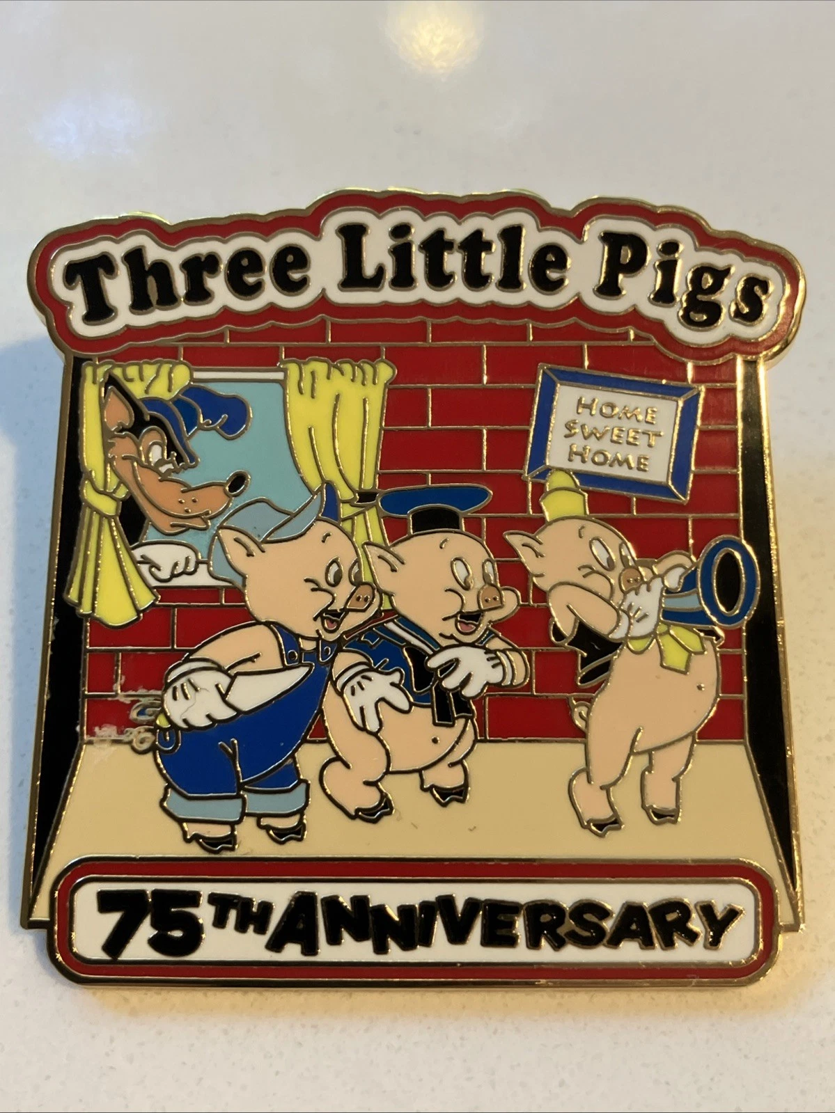 Disney THREE LITTLE PIGS 75th ANNIVERSARY LE of 1200 Trading Pin 2008