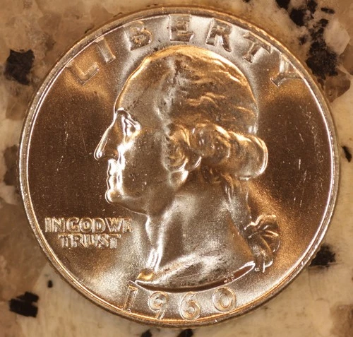 1960 D Silver Washington Quarter SUPERB GEM BU From OBW Roll #3