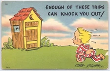 Vintage Funny Comic Postcard Enough of These Trips Tichnor Bros