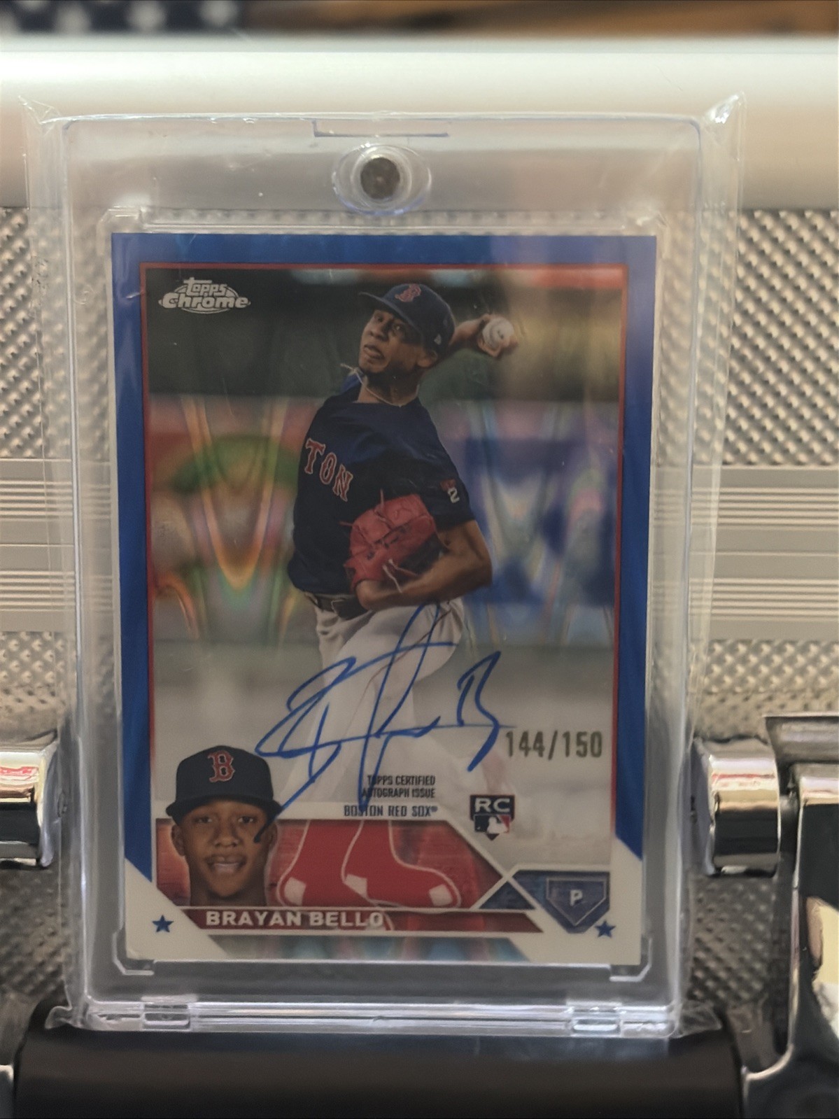 2023 Topps Chrome Rookie Autographs Brayan Bello Blue RayWave Refractor /150