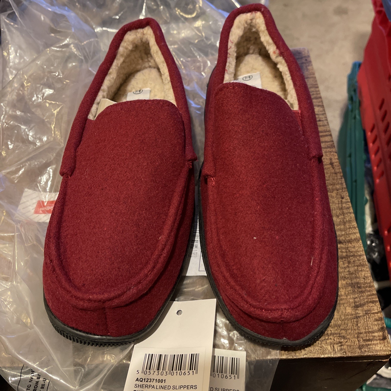 SAOLA MOCASSINO MOCASSINO UOMO COTONE COMMERCIANTI SUOLA RIGIDA PANTOFOLE FODERATE COTONE TAGLIA 7 8