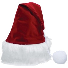 Luxurious Burgundy Velvet Santa Hat XL - Perfect for Christmas and Parades