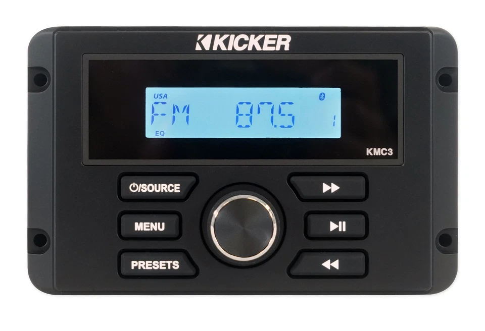 KICKER KMC3 Marine Boat Digital Media Gauge Receiver w/Bluetooth+Remote ATV/UTV - Image 2 of 4