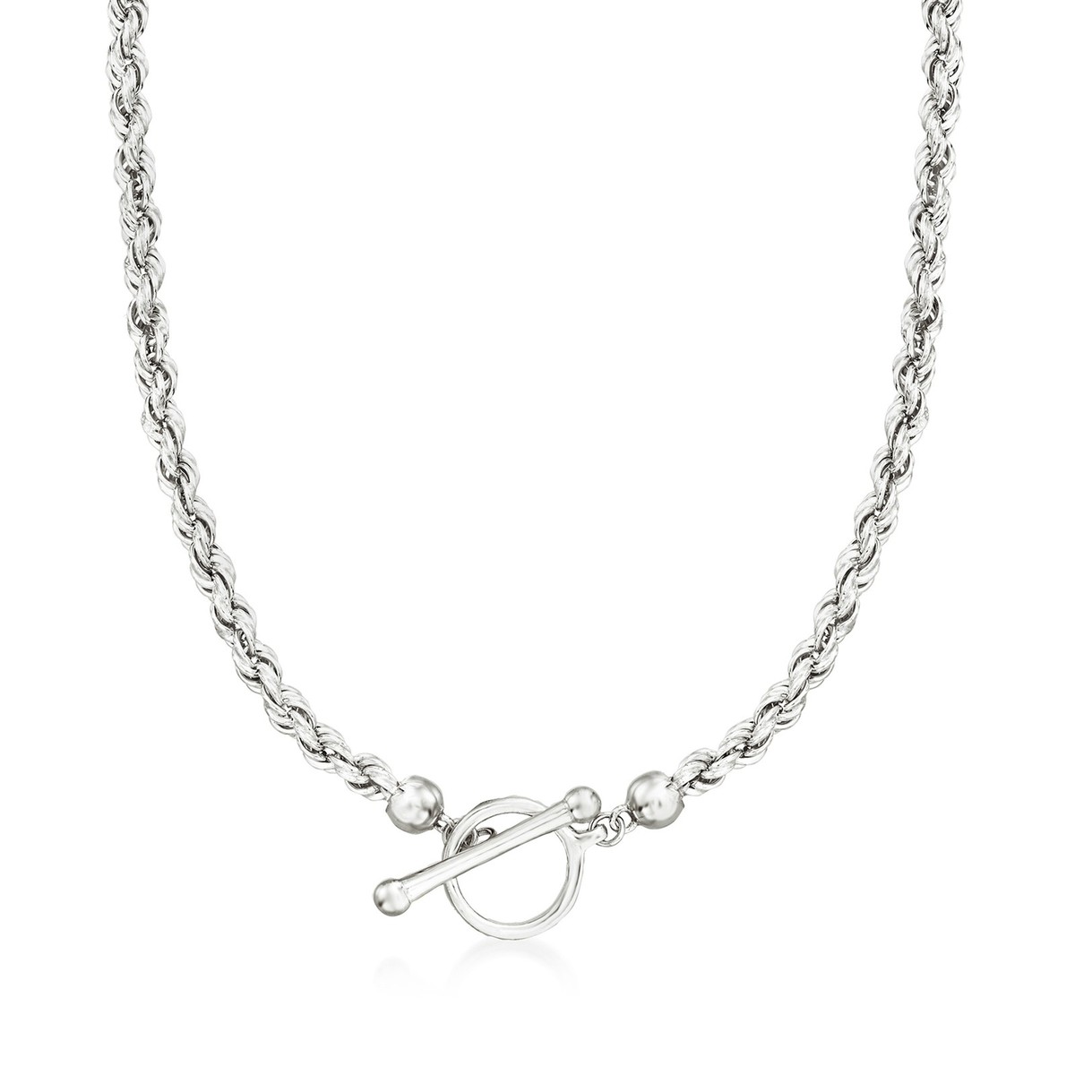 Ross-Simons Sterling Silver Rope-Chain Toggle Necklace | eBay