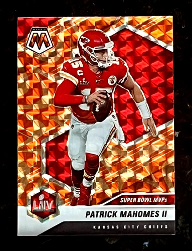 Patrick Mahomes II 2021 Mosaic Reactive Orange Prizm SUPER BOWL MVPs Chiefs #288