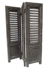Paravent  Holz Lamellen modern Deko  Sichtschutz Fenster schwarz 70 cm