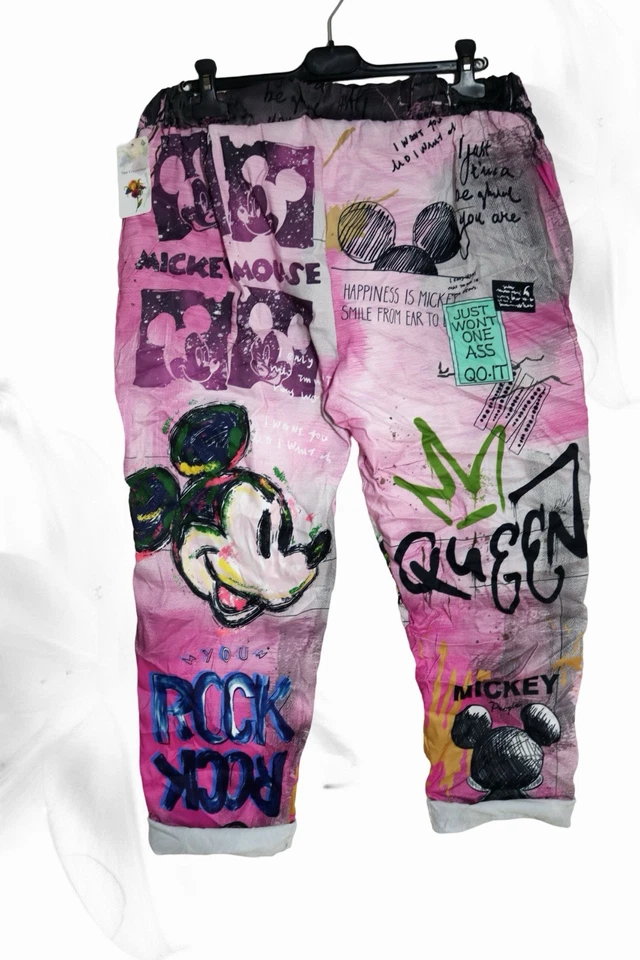 Lagenlook Jogpants Jeggings Leggings Hose EG 46 48 50 52 54 pink mehrfarbig - Bild 3 von 4