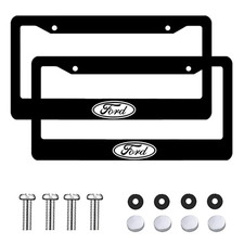 Ford front and rear license plates vehicle labels aluminum black made in USA