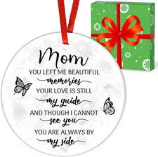 Mom Memorial Ornament 2022 with Gift Box as Memorial, Remembrance Gifts for D...